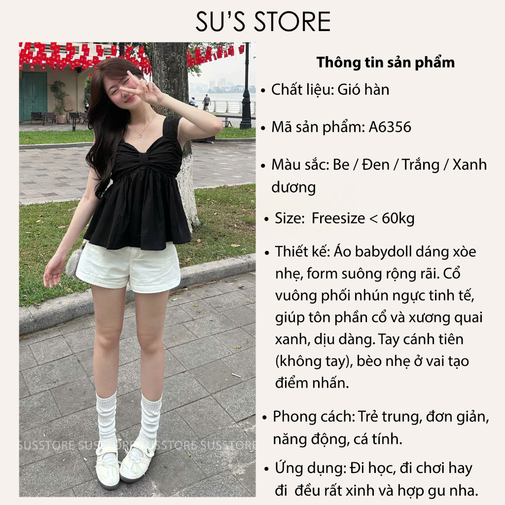 Áo 2 Dây Cánh Tiên Nơ Ngực A6356 Su Chang Thời Trang Nữ | BigBuy360 - bigbuy360.vn