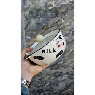 Thố Mì Sứ Nắp Thuỷ Tinh Sứ 2 Lớp Giữ Nhiệt, Bền Dai, Chống Sốc, Hoạ Tiết Đẹp