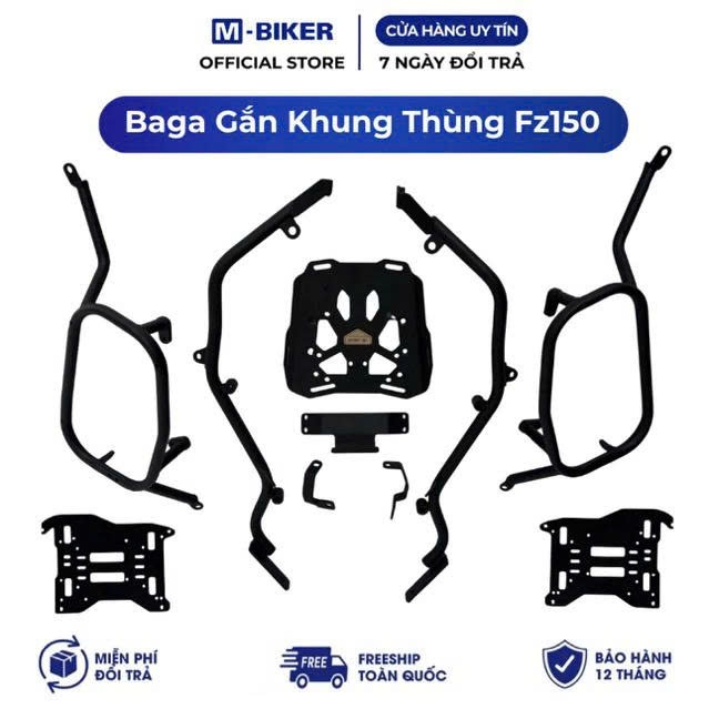 Baga khung thùng fz150, baga fz150, baga gắn thùng nhôm fz150 chất liệu thép, sơn tĩnh điện