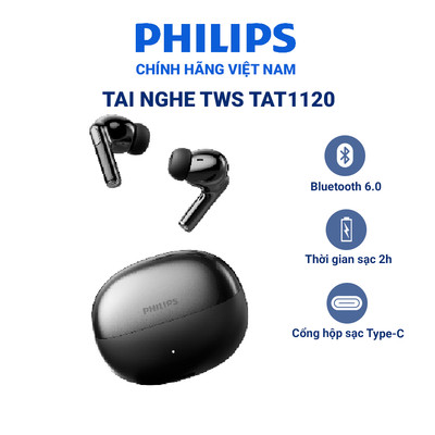 Tai nghe bluetooth Philips TAT1120 Micro thông minh A, kết nối 10m, Bluetooth 6.0