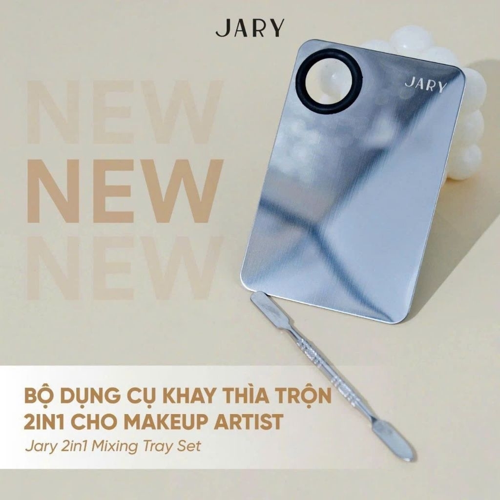 Bộ dụng cụ khay thìa trộn 2in1 cho makeup Jary