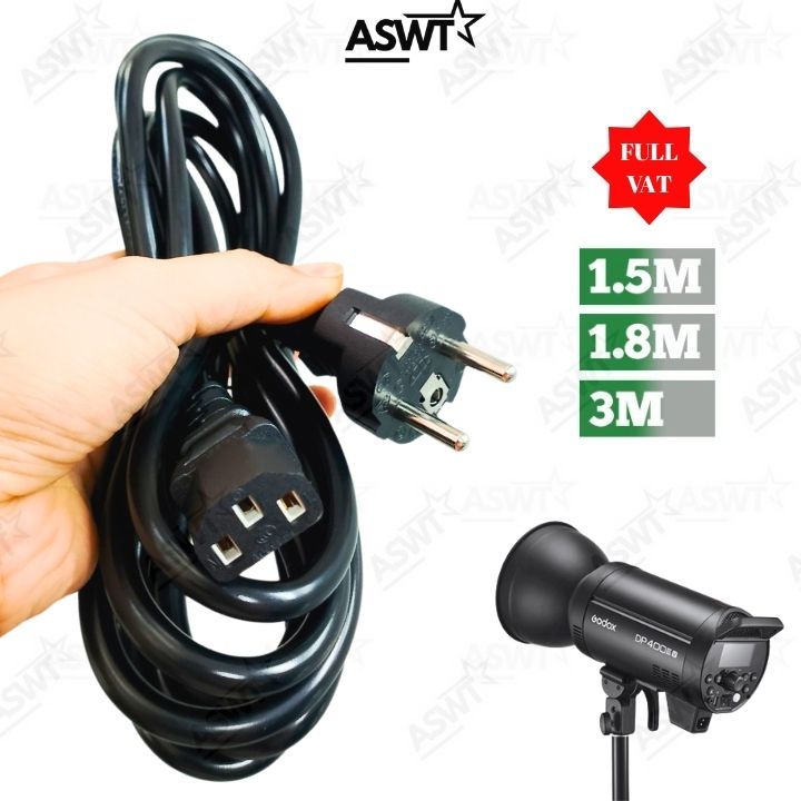 Dây nguồn điện cho Đèn Flash Studio Godox DP400III-V DP400III DP400II dài 1.5m 3m 5m - FULL VÁT