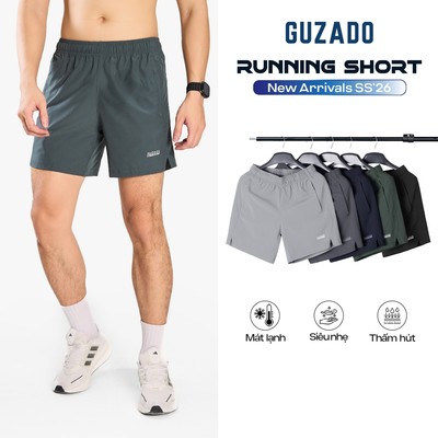 Quần Đùi Chạy Bộ Nam GUZADO Vải Gió Thoáng Khí, Cạp Chun Co Giãn, Vận Động Thể Thao Thoải Mái GSR11-GASA25S001