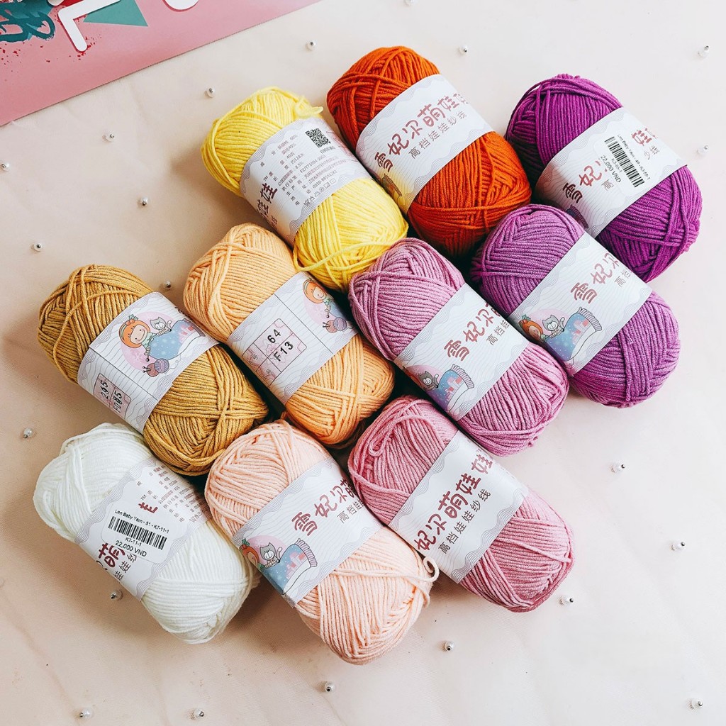 Len babyyarn màu trơn nội địa Trung cao cấp - Lalahome Craft