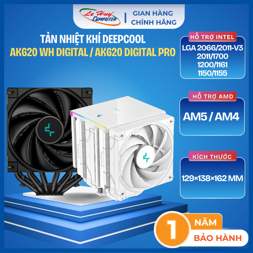 Tản Nhiệt Khí Deepcool AK620 WH DIGITAL / AK620 Digital Pro - Hàng Chính Hãng
