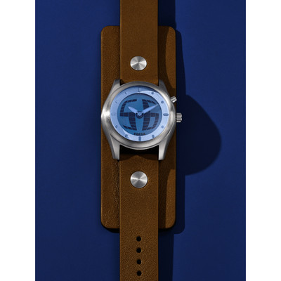 Đồng hồ nam Fossil Archival Big Tic LE1229 mặt kim-điện tử, 40MM màu xanh, dây da thật màu nâu