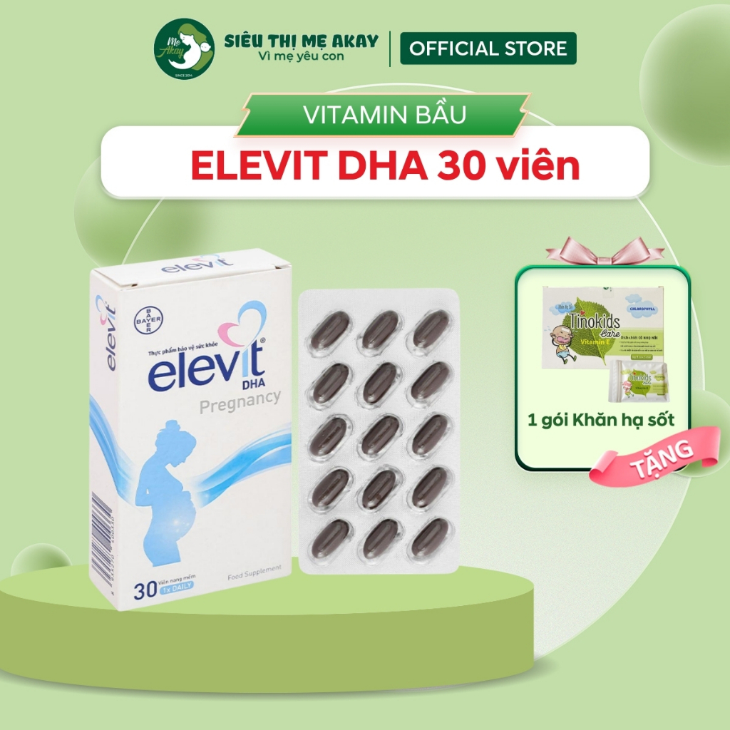 Elevit DHA Pregnancy 30 Viên, vitamin tổng hợp cho mẹ bầu, bổ sung DHA, Sắt, Acid Folic, hàng chính 