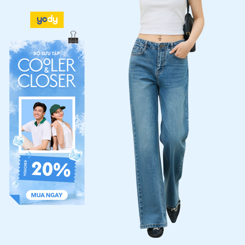 [COMFORT ME - WE] Quần Jeans Nữ YODY Straight Thêu Túi Hậu WCJE26A003