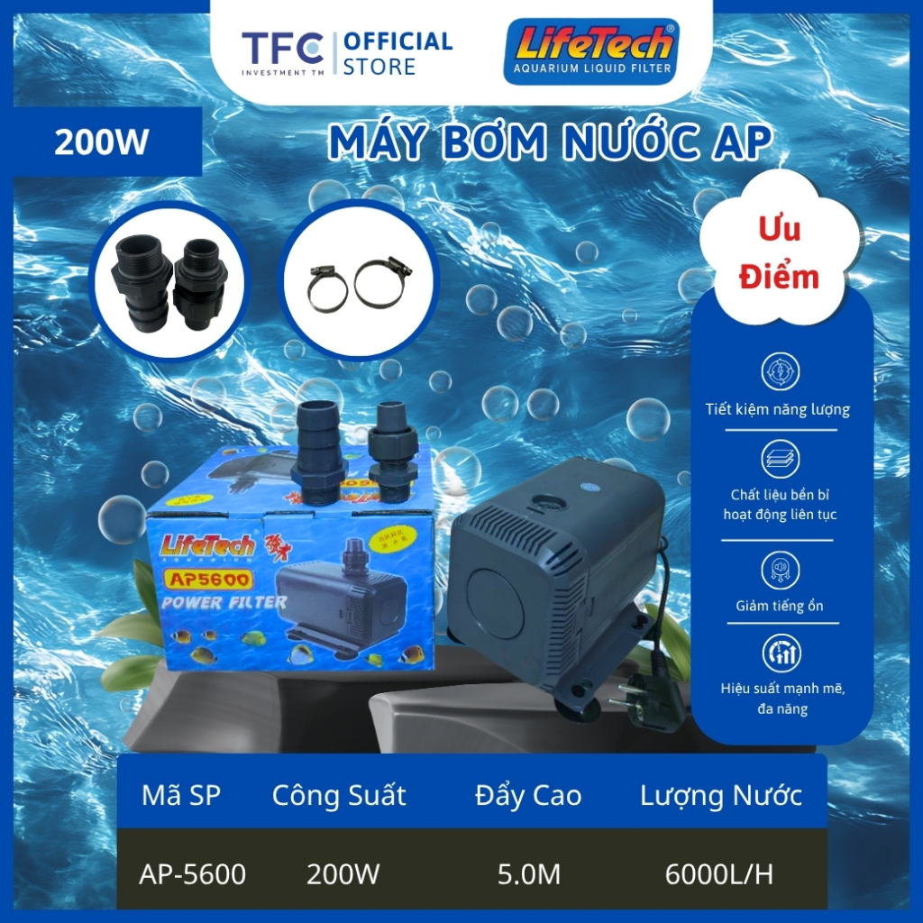 Máy Bơm Hồ Koi - Máy Bơm Thác Nước - Tiểu Cảnh Sân Vườn AP4500 AP5300 AP5400 AP5600 AP5800 Lifetech 