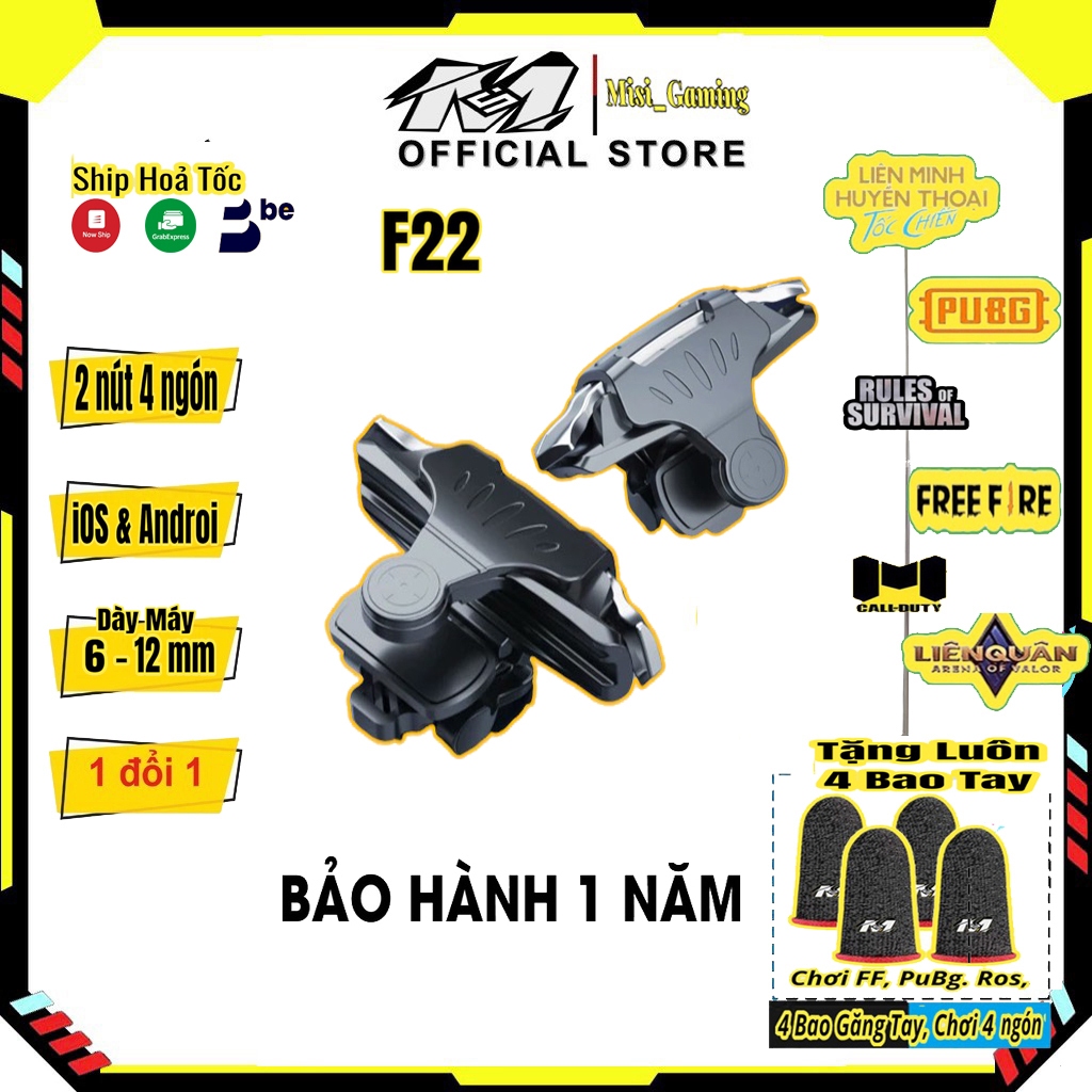 Bộ 2 nút bấm chơi Pubg, Free fire,FF,...Nút hỗ trợ game ff pupg chơi game tay cầm điện thoại gaming-