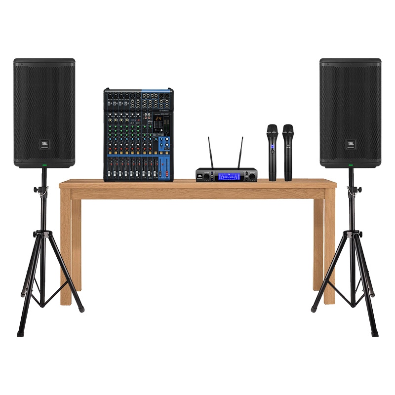 Dàn Âm Thanh Sân Khấu Biểu Diễn Karaoke Acoustic SK05 (JBL Eon 710, VM300, mixer Yamaha MG12XU, Chân
