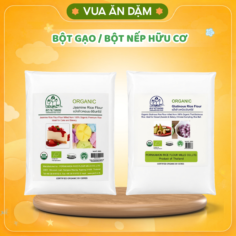 Bột Gạo / Bột Nếp Hữu Cơ (Xay Ướt) Thái Lan