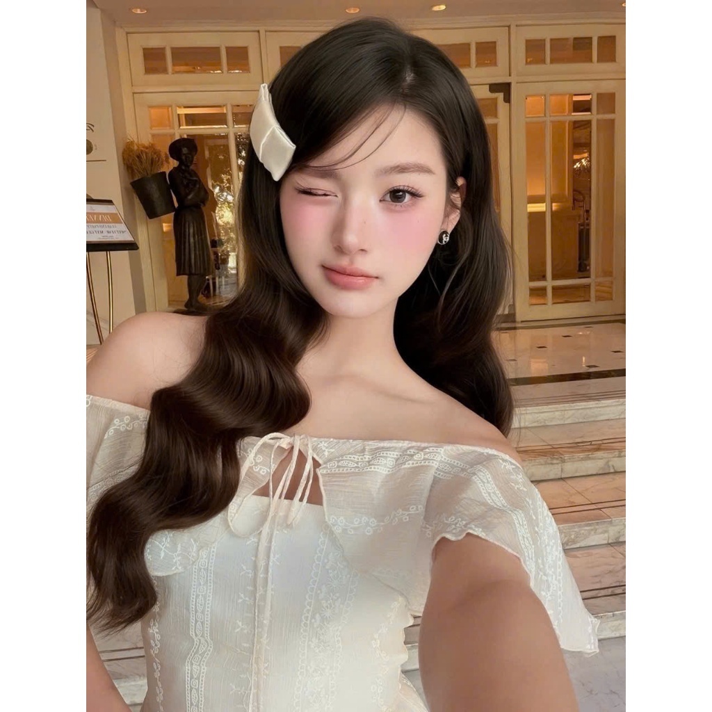 (Háng Shop): Váy Trễ Vai Đũi Tơ Buộc Nơ Ngực In Hoa Nổi Cúp Ngực Dáng Ngắn Lưng Chun Khoá Kéo -Ảnh Thật Lollaye | BigBuy360 - bigbuy360.vn
