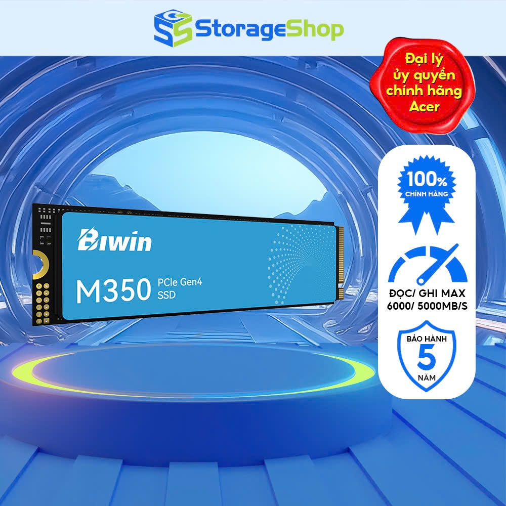 Ổ cứng gắn trong SSD M.2 BIWIN M350 PCIe Gen4x4 NVMe 500GB Bảo hành 5 năm chính hãng 1 đổi 1