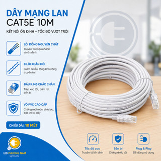 Dây Cáp Mạng 5e bấm sẵn 2 đầu, 2m đến 50m