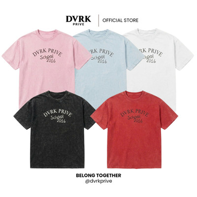 Áo Thun Unisex Form Boxy DVRK Privé Cotton Cao Cấp Áo Phông Wash Basic - Mini Drop Private School