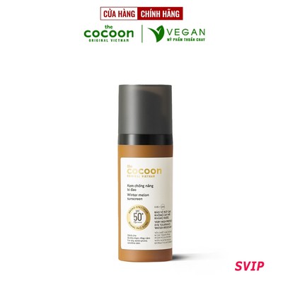 [SVIP] Kem chống nắng bí đao quang phổ rộng, bảo vệ rất cao SPF 50 +, PA ++++ Cocoon 50ml thuần chay