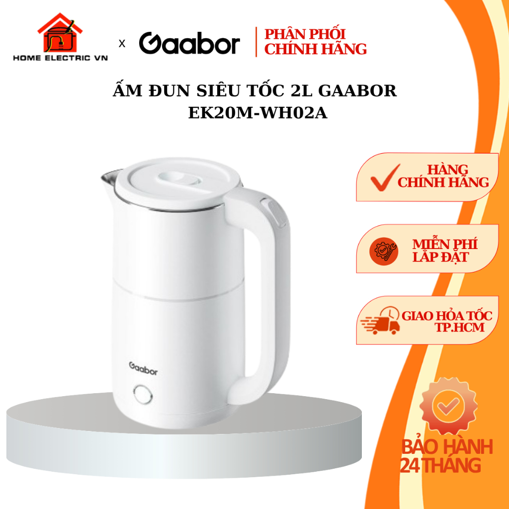 Ấm đun siêu tốc 2L Gaabor EK20M-WH02A