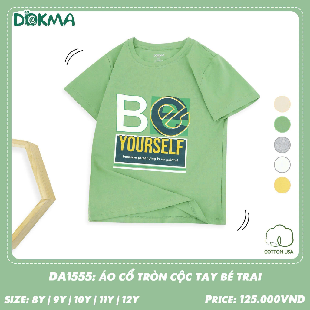 ÁO CỘC TAY BÉ TRAI 8-12 TUỔI DOKMA CHÍNH HÃNG