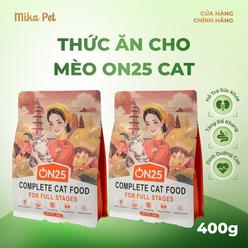(400gr) Thức ăn hỗn hợp hoàn chỉnh dành cho mèo ON25 CAT nguyên seal hãng- Mew Mew