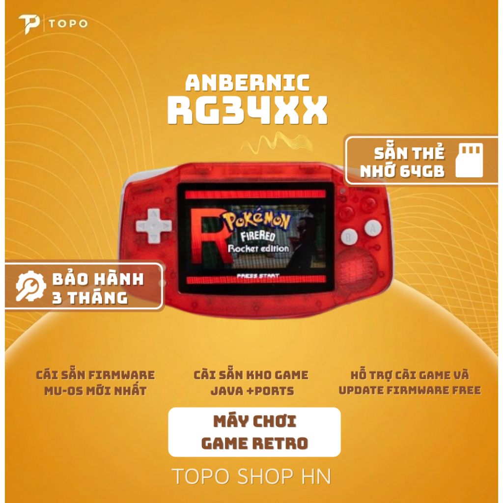 Anbernic RG34XX - cài sẵn MuOS Việt hóa + kho game hay, game Port, game Java chọn lọc
