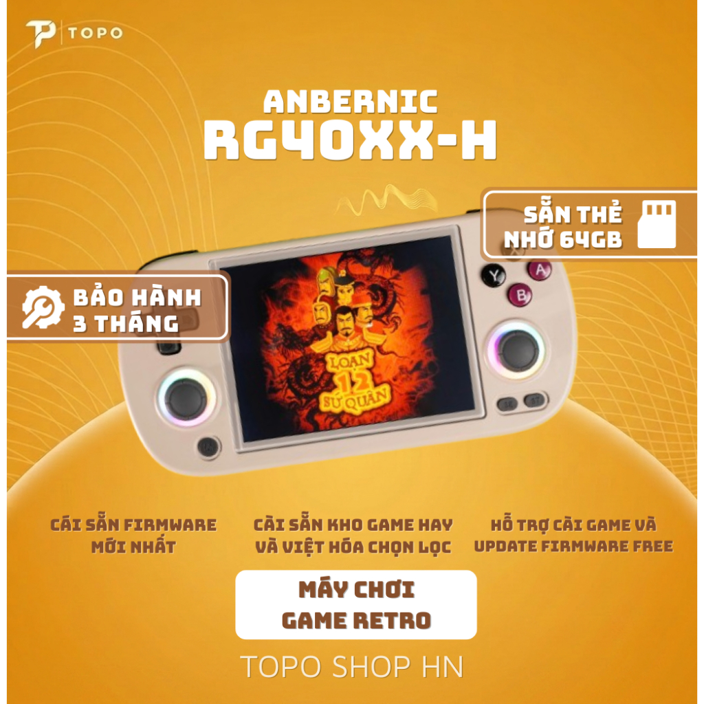 Anbernic RG40XX H - Cài sẵn HĐH MuOS 2025 và kho Game Java + Game Port chọn lọc