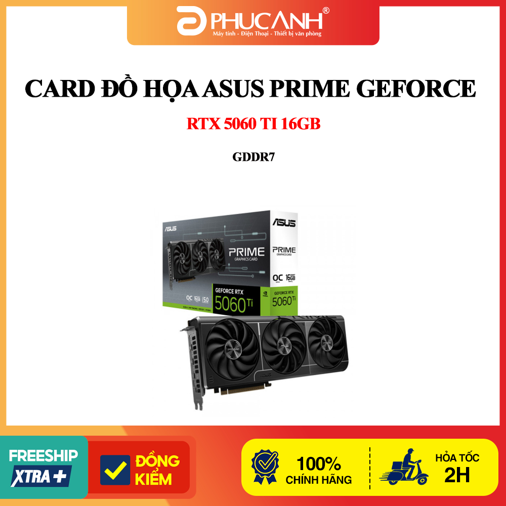 Card đồ họa Asus Prime GeForce RTX 5060 Ti 16GB GDDR7