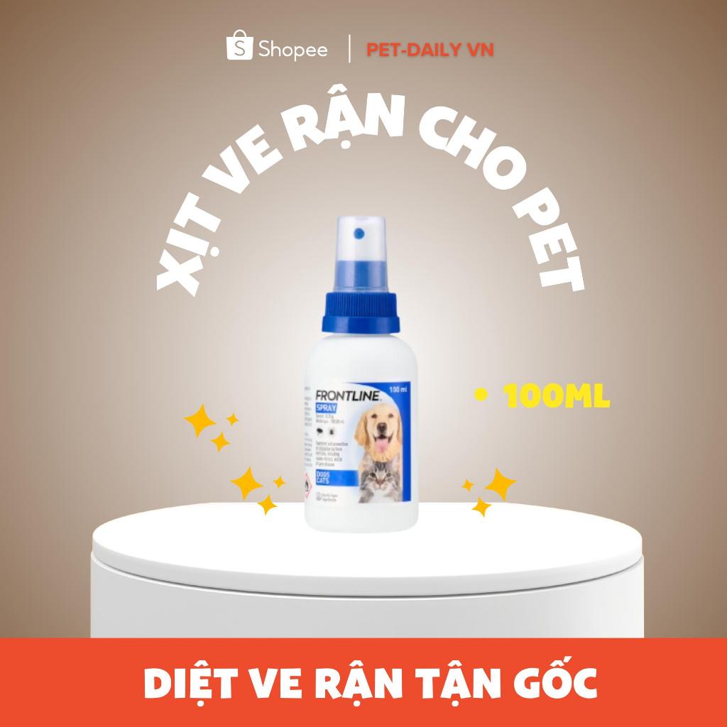 Xịt ve rận Frontline Spray giúp phòng ngừa, loại bỏ ve, bọ chét, rận ở chó mèo, chó mèo con Xịt ve r