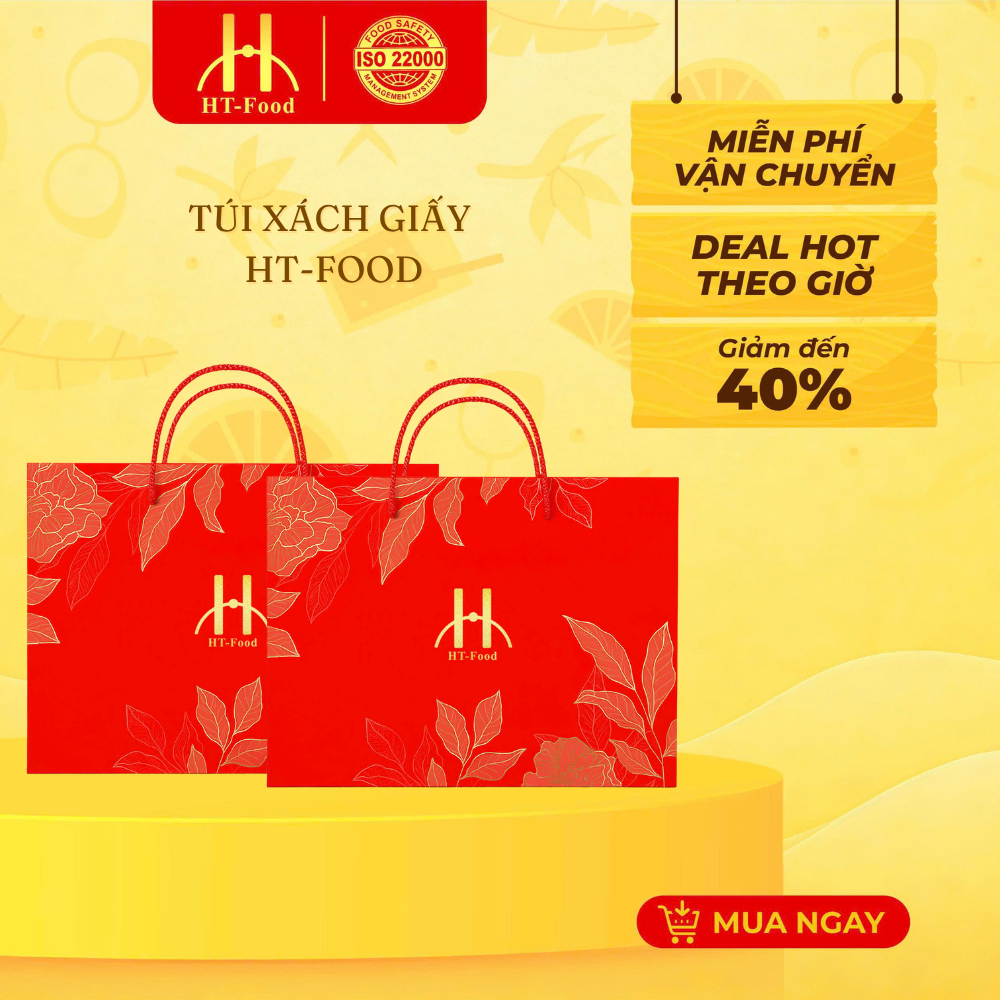 Túi xách giấy HT-Food sang trọng phù hợp biếu tặng