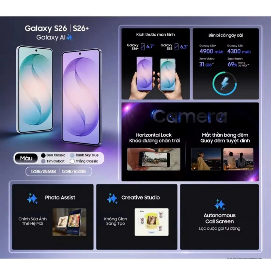 Điện Thoại Samsung Galaxy S26 Plus 5G 12GB/256GB - Hàng Chính Hãng | BigBuy360 - bigbuy360.vn
