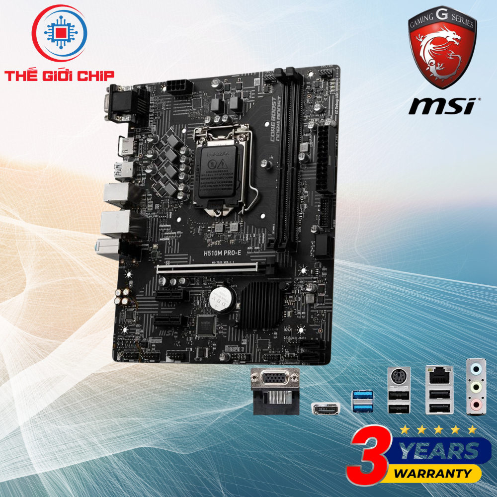 Mainboard MSI H510M PRO-E (Intel Socket 1200, mATX, 2 khe RAM DDR4) l Bảo hành 36 tháng bởi nhà cung