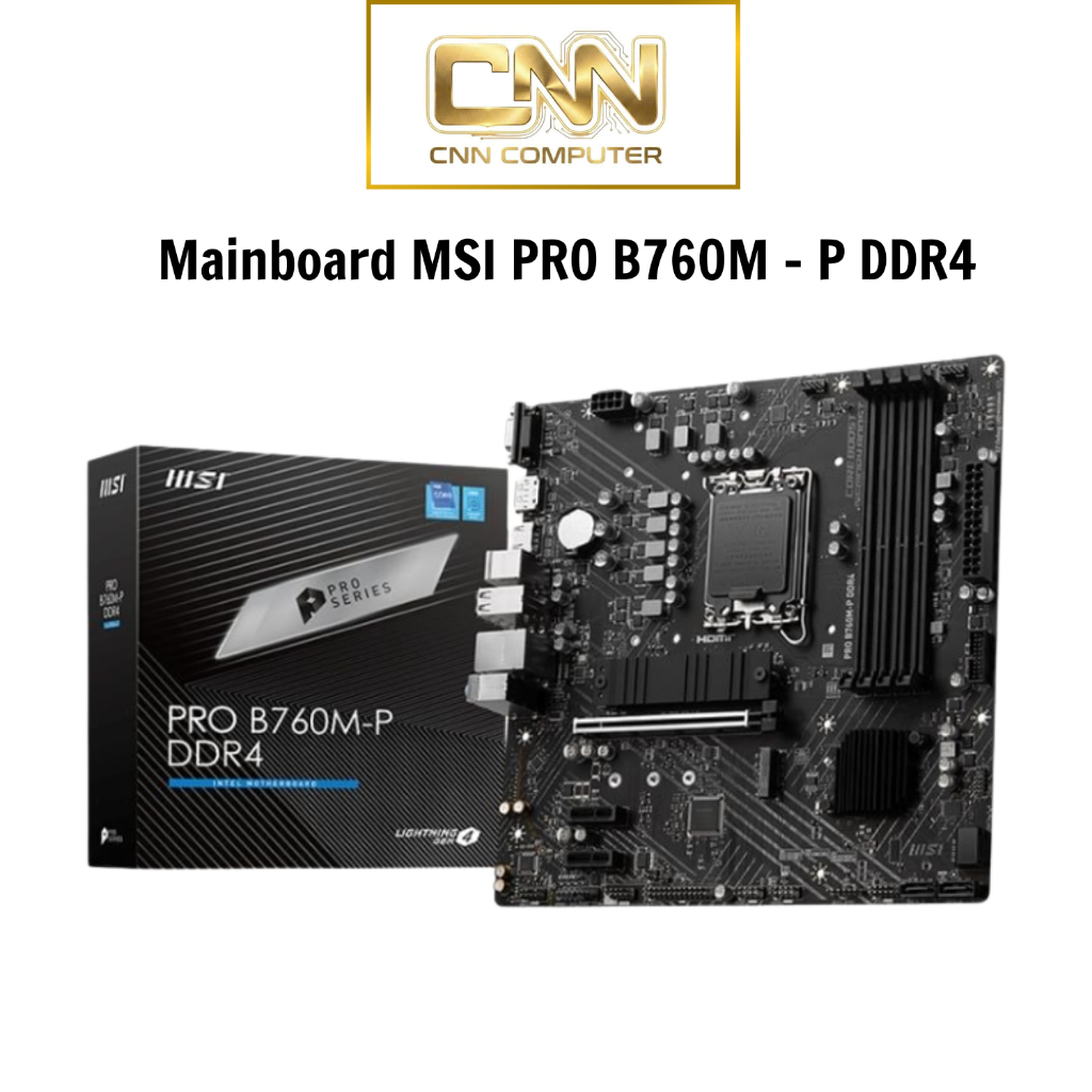 Mainboard MSI PRO B760M-P DDR4, Main Intel B760, Socket LGA1700, PC Gaming & Văn Phòng