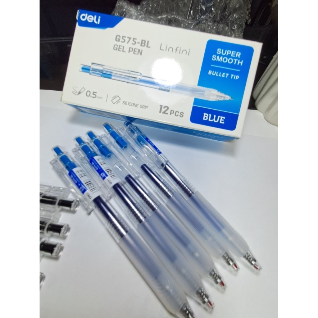 Bút Gel 0.5mm bấm Deli Eg575