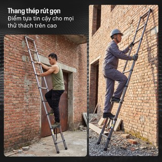 Thang rút đơn 3.5M thép carbon siêu bền chống gỉ FUJIHOME STL35, khoá chốt an toàn