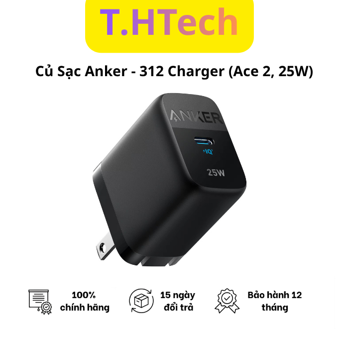 Củ Sạc Anker - 312 Charger (Ace 2, 25W) - Đen