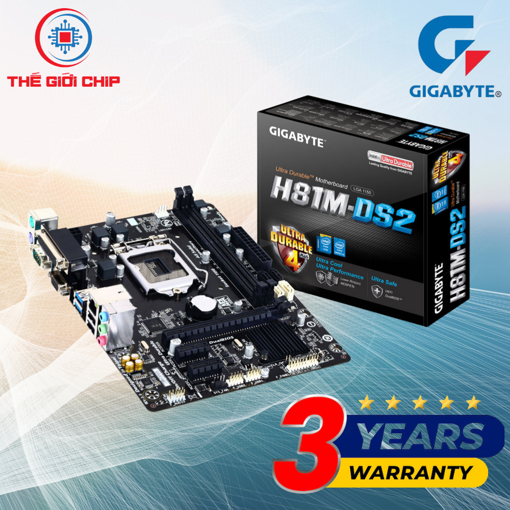 Mainboard (Bo mạch chính) Gigabyte GA-H81M-DS2 I like new BOX Bảo hành 36 tháng bởi nhà cung cấp