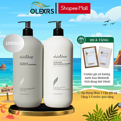 (Kèm Quà Tặng) Cặp Dầu Gội Xả  Elybiohair Collagen Giảm Rụng Tóc, Phục Hồi Tóc Khô Xơ Và Hư Tổn 1000ml