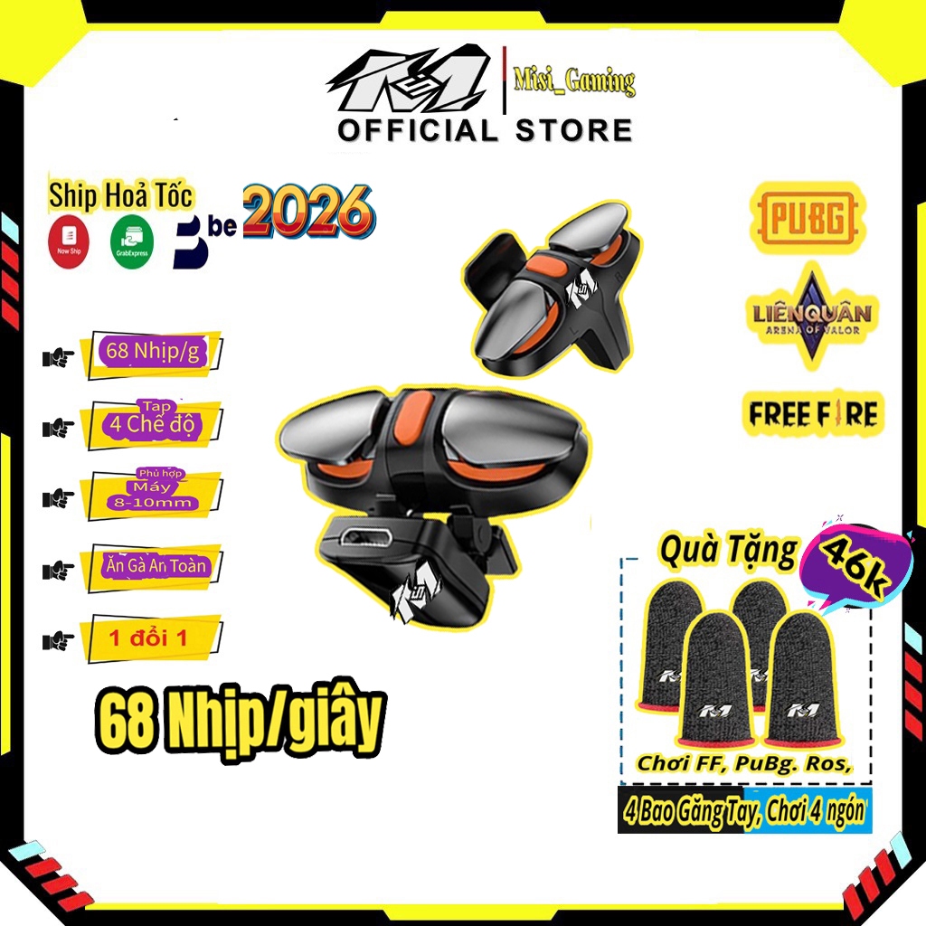Nút Auto Tap click 68 nhịp/s dòng JS88 cao cấp, Nút bắn chơi PUBG, Free Fire auto tap mới nhặt xu Tố