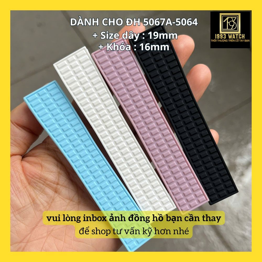 ( Không kèm khóa) Dây silicone , Dây cao su thay thế dành cho P.P 5067 5064 size 19mm