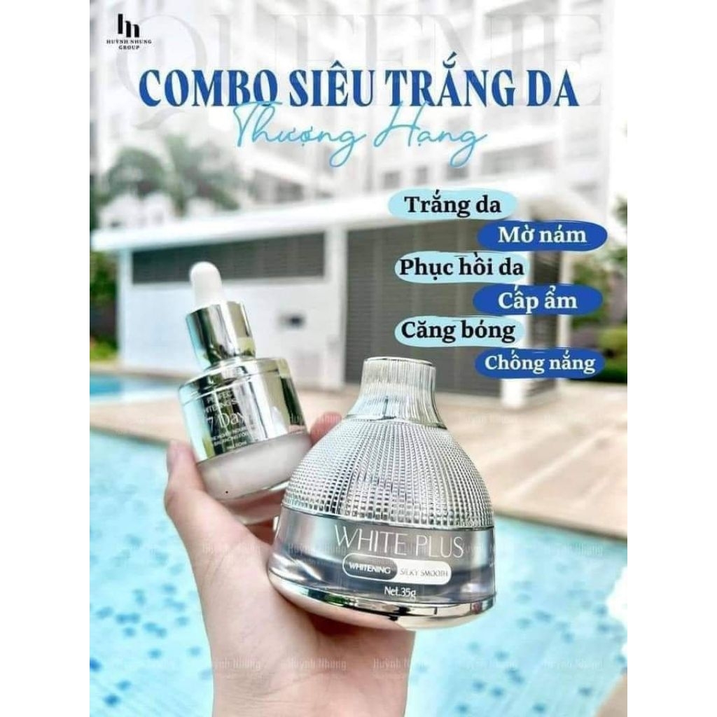 Combo face Lười  Thượng Hạng  và Huyết Thanh 7Day dưỡng da trắng mịn hồng hào (white plus và 7day)