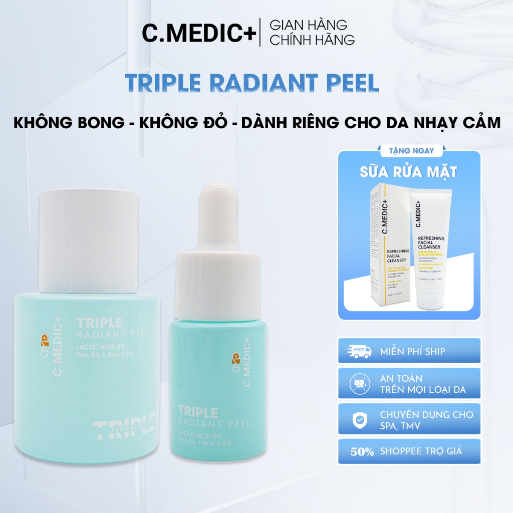 Peel không bong, không đỏ, dành riêng cho da nhạy cảm Triple Radiant Peel_C.MEDIC+
