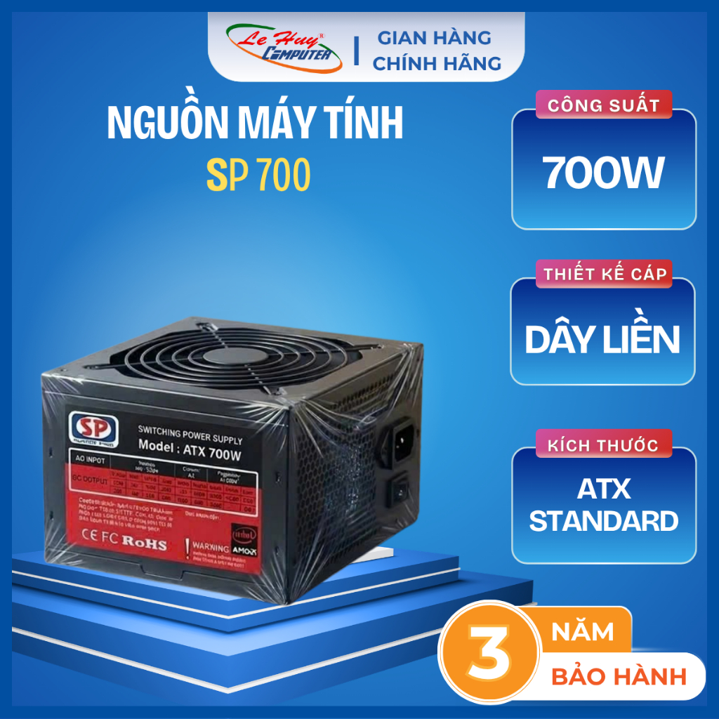 Nguồn Máy Tính - Power SP 700W/ SP 750W Dây Liền - Hàng Chính Hãng