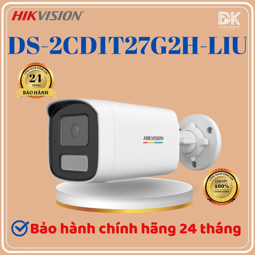 Camera thân trụ ngoài trời DS-2CD1T27G2H-LIU 2MP/ DS-2CD1T47G2H-LIU 4MP/ DS-2CD1T67G2H-LIU 6MP BẢO H
