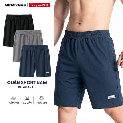Quần Short Nam MENTORIS Vải Waffle 3D Thoáng Khí, Form Regular Fit, Thấm Hút Mồ Hôi Tốt MASR26S015