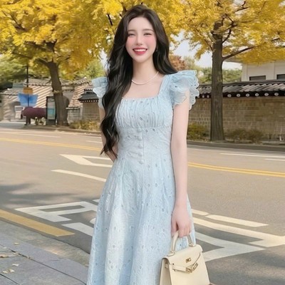 Đầm thiết kế dáng dài tay cánh tiên phối nút bọc trẻ trung thanh lịch Callene (CC571)
