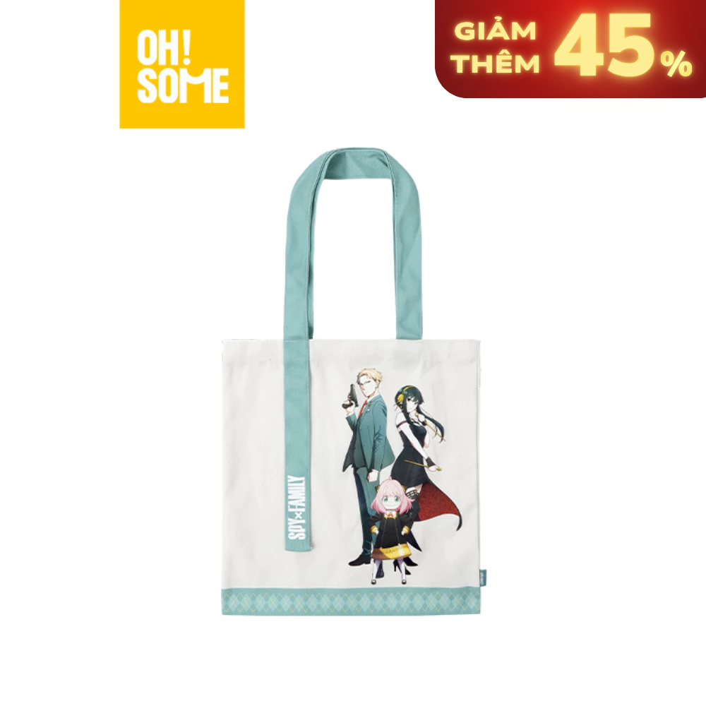 【OHSOME - Spy x Family】 - Túi tote vải canvas dày dặn gia đình Forger có khóa gài siêu đáng yêu