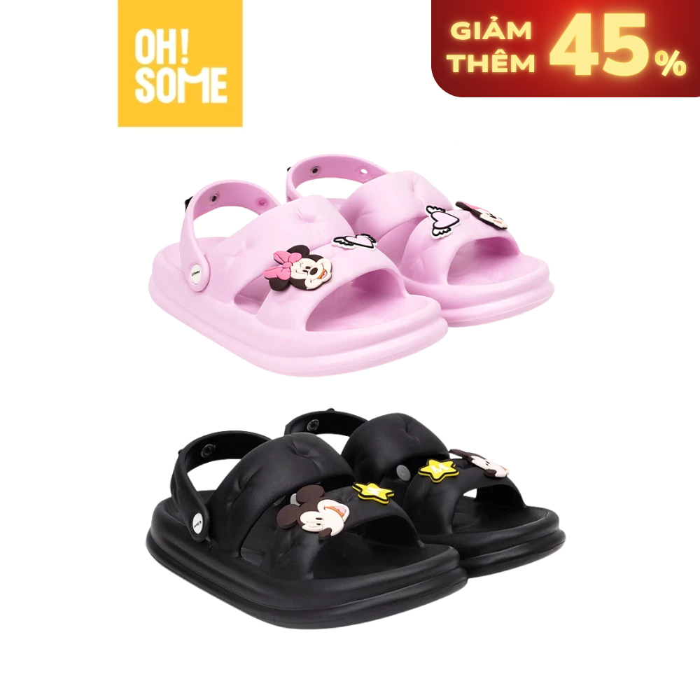 【OHSOME x Disney】- Giày sandal nữ cao cấp êm chân dòng Solo Corner Disney Chuột Mickey và Minnie màu