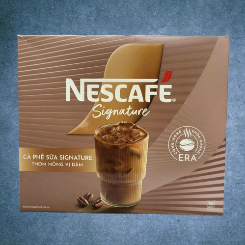 << Hộp NÂU 280gr SIGNATURE / 10 gói >> CÀ PHÊ SỮA THƠM NỒNG VỊ ĐẬM NESCAFE Instant Milk Coffee
