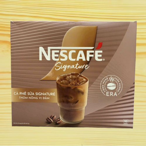 [Hộp NÂU 280gr SIGNATURE / 10 gói] CÀ PHÊ SỮA THƠM NỒNG VỊ ĐẬM NESCAFE Instant Milk Coffee