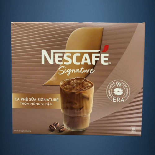 Hộp NÂU 280gr SIGNATURE / 10 gói - CÀ PHÊ SỮA THƠM NỒNG VỊ ĐẬM NESCAFE Instant Milk Coffee